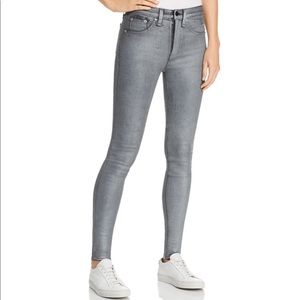 Rag & Bone High-Rise Coated Ankle Skinny Jeans